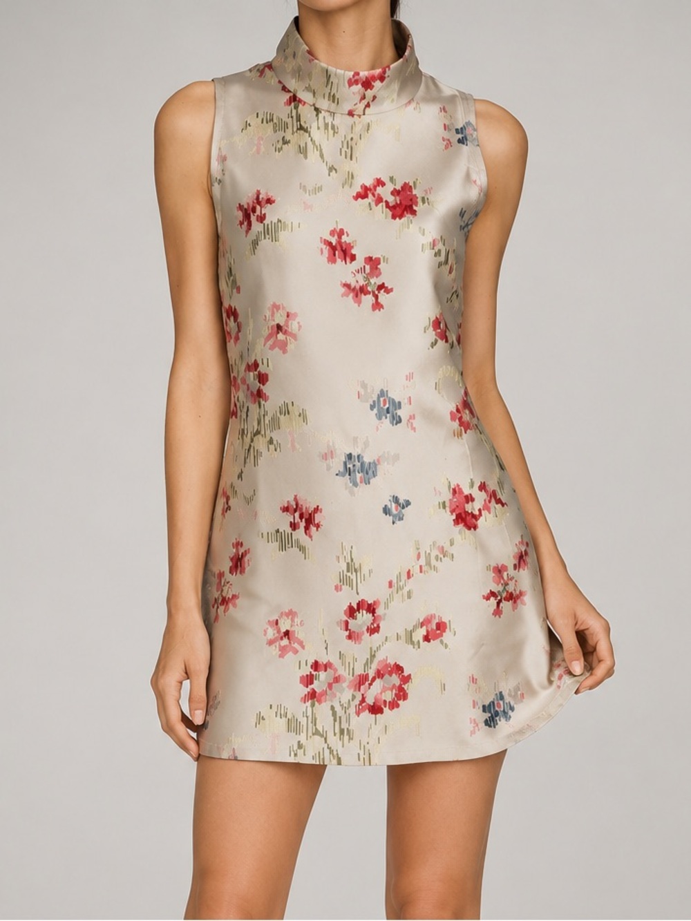 NWT Buru Textured Jacquard Tailored V-Neck Sleeveless Sheath Mini Dress Sz XL